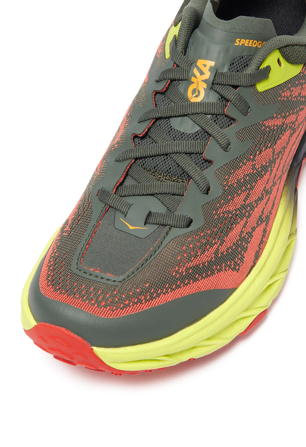 Hoka Speedgoat 5 Men's Trail Shoes - Thyme / Fiesta - Image 4
