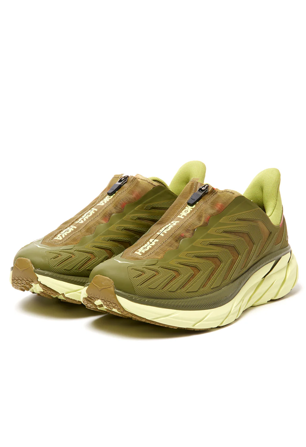 Hoka Project Clifton Trainers - Avocado/Dark Citron - Image 2