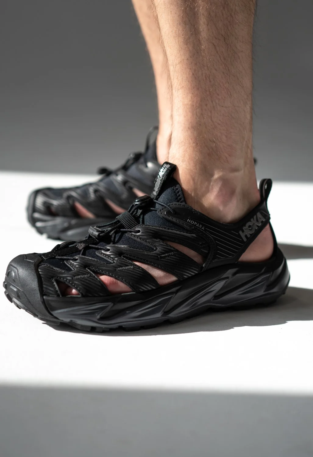 Hoka Hopara Sandals - Black / Castlerock - Image 6