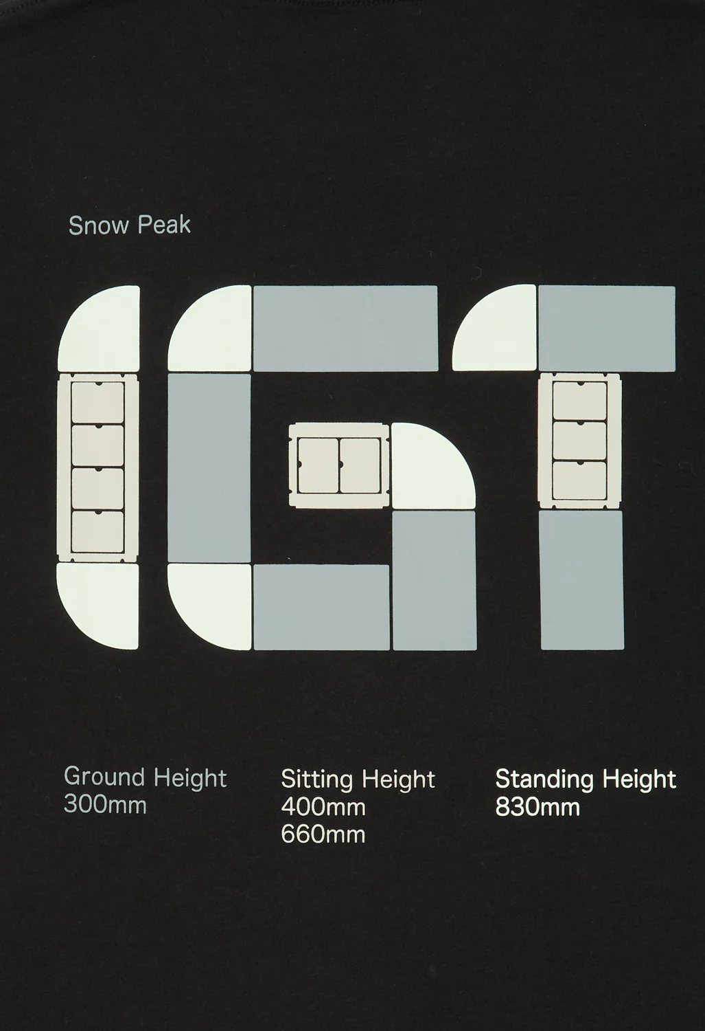 Snow Peak IGT Logo T-Shirt - Black - Image 4