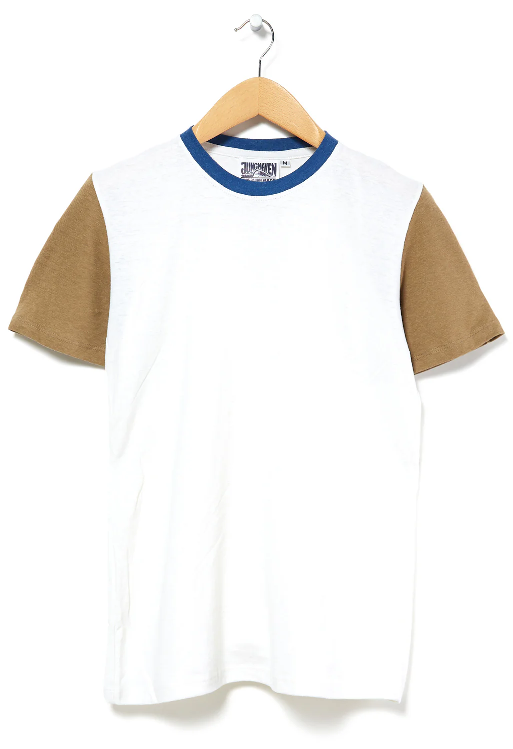 Jungmaven Colour Block Jung Men's T-Shirt - White/Coyote/Cobalt Blue