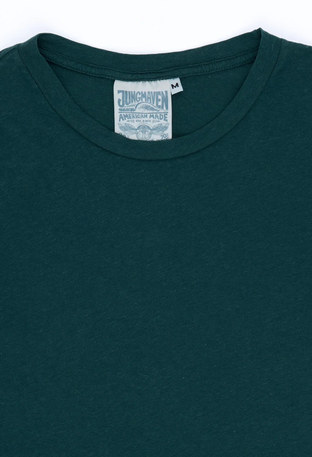 Jungmaven Women's Cropped Ojai Tee - Deep Teal - Image 3