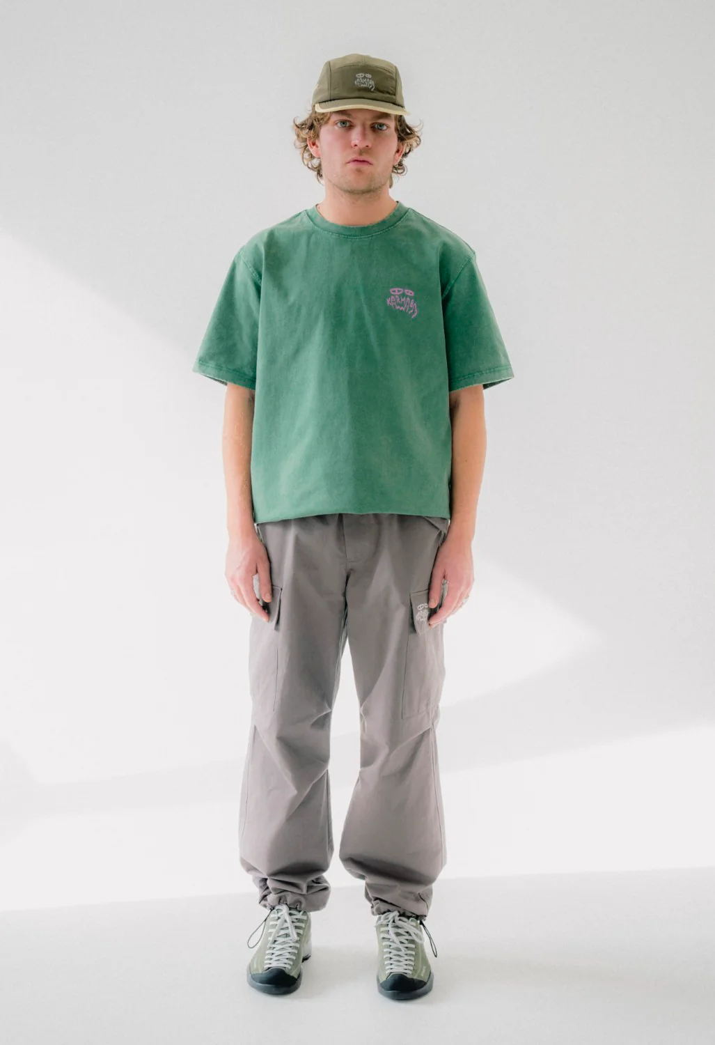 Karma8A Men's Washed Tee - Green - Image 5