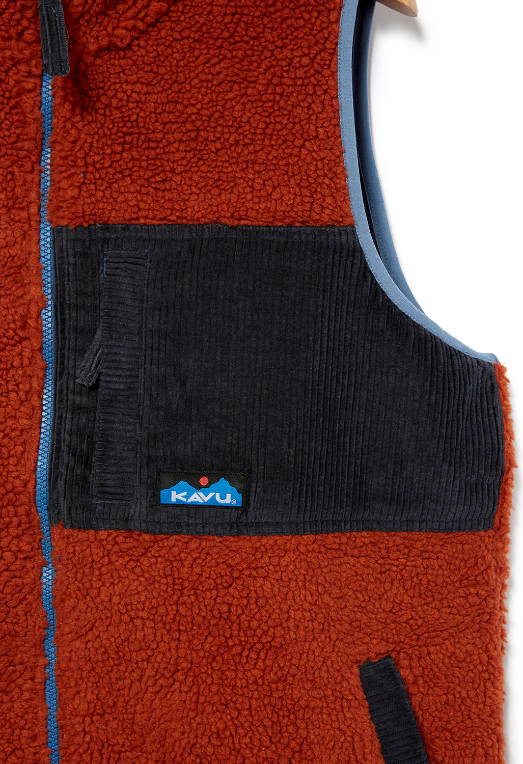 KAVU Cooper Men's Sherpa Fleece Vest - Ginger Bread - Image 4