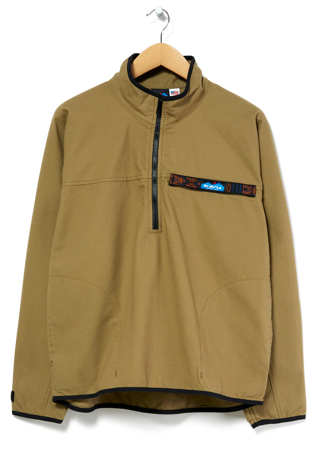 KAVU Men's Half Zip Throwshirt - Heritage Khaki