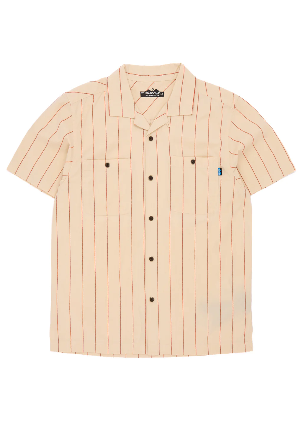 KAVU Men's Island Bound Short Sleeve Shirt - Sand Stripe