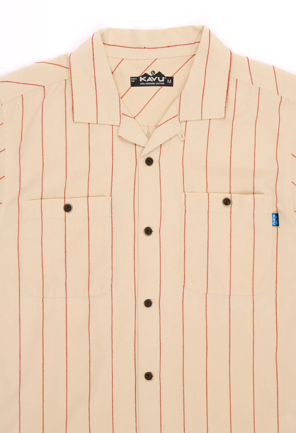 KAVU Men's Island Bound Short Sleeve Shirt - Sand Stripe - Image 3