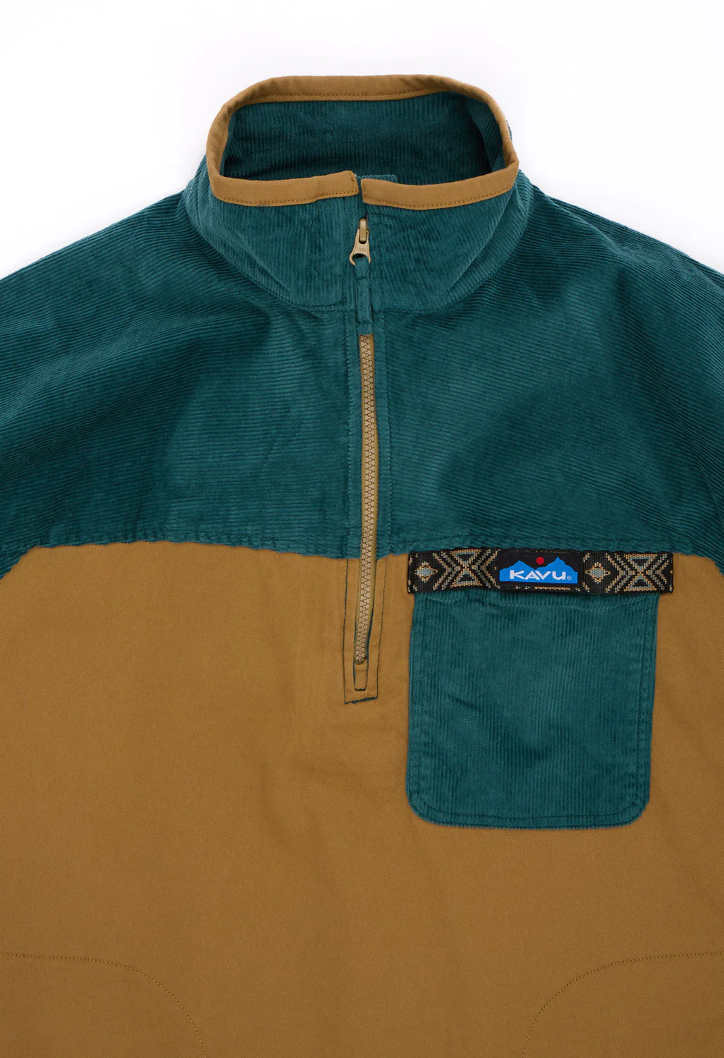 KAVU Men's Throwshirt Flex Half Zip Jacket - Green Space - Image 3