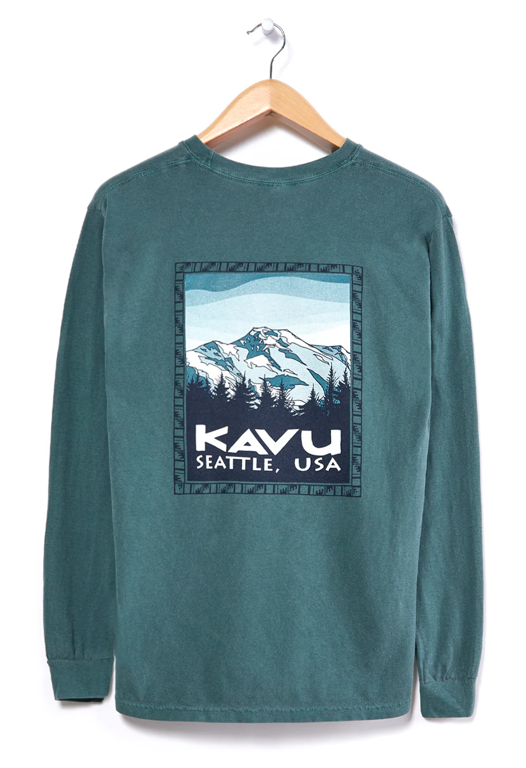 KAVU Mountain Men's Long Sleeve T-Shirt - Spruce