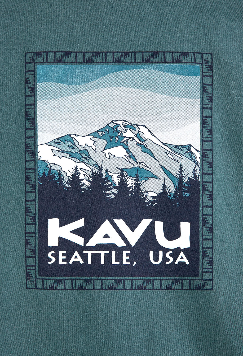 KAVU Mountain Men's Long Sleeve T-Shirt - Spruce - Image 4