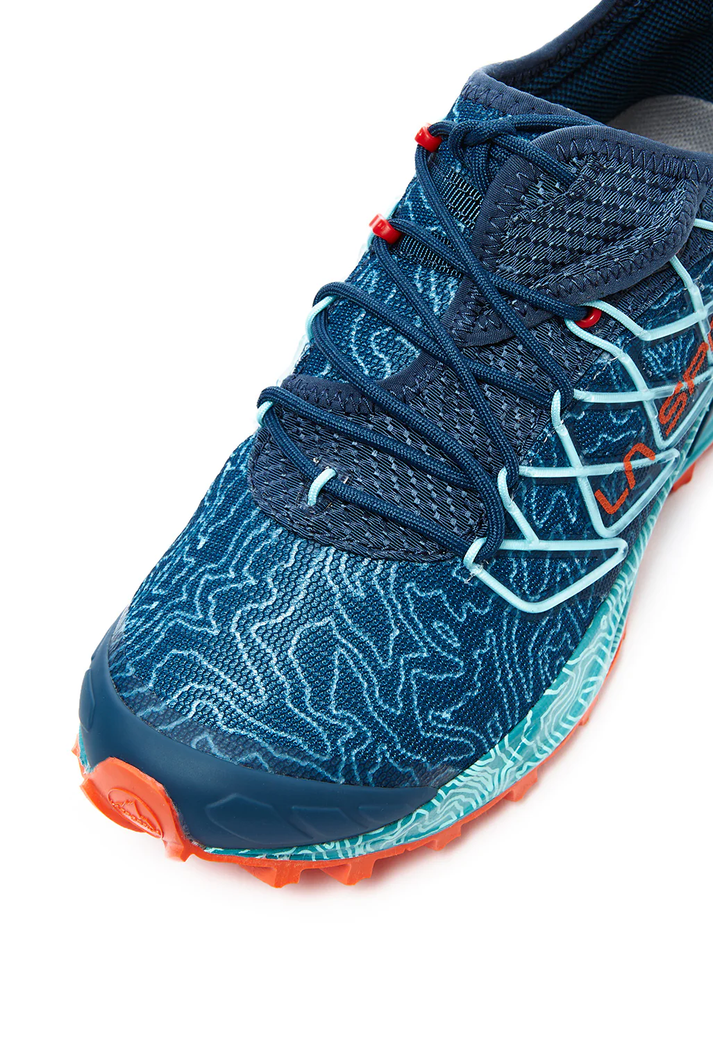 La Sportiva Mutant Women's Trail Shoes - Storm Blue / Cherry Tomato - Image 3