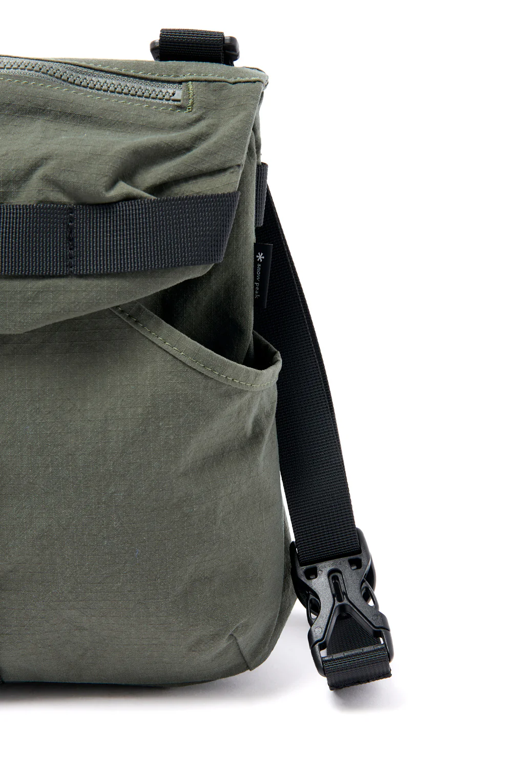 Snow Peak Lightweight Taslan Ripstop Shoulder Bag - Olive - Image 3