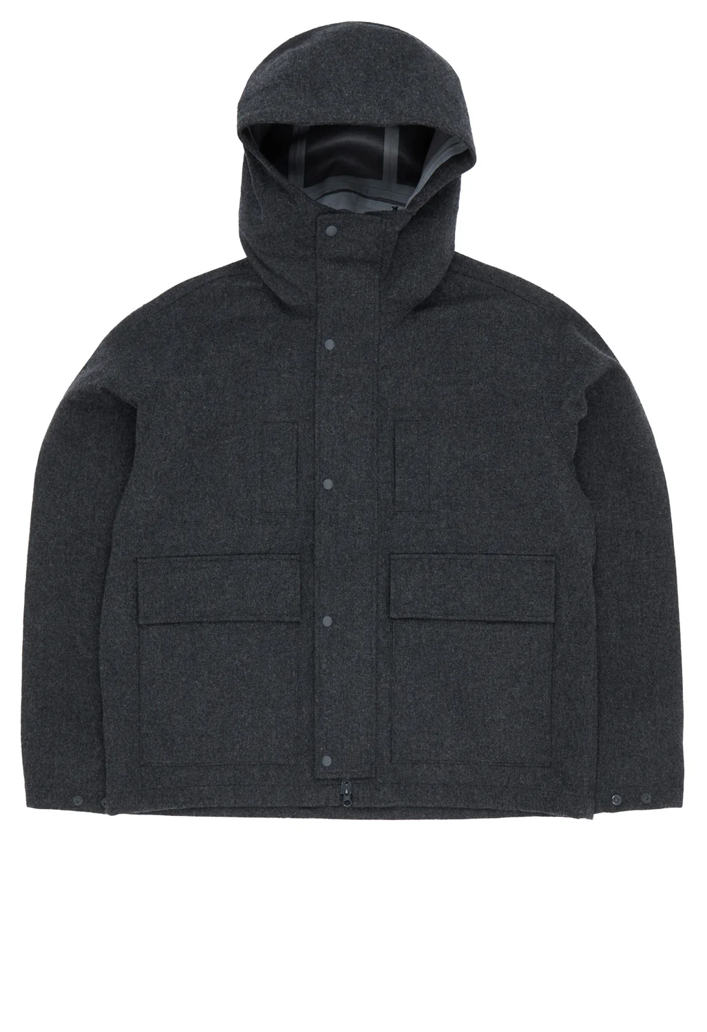 Pilgrim Surf + Supply Men's Armitage Wool 3L Hooded Jacket - Charcoal