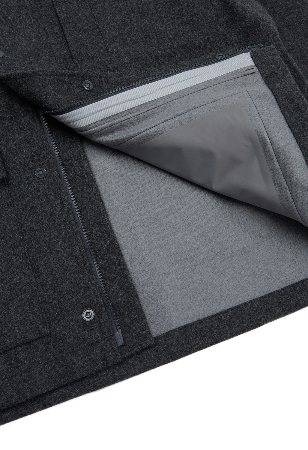 Pilgrim Surf + Supply Men's Armitage Wool 3L Hooded Jacket - Charcoal - Image 6
