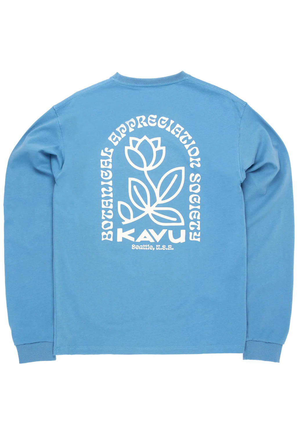 KAVU Men's Botanical Society Long Sleeved Tee - Coronet Blue