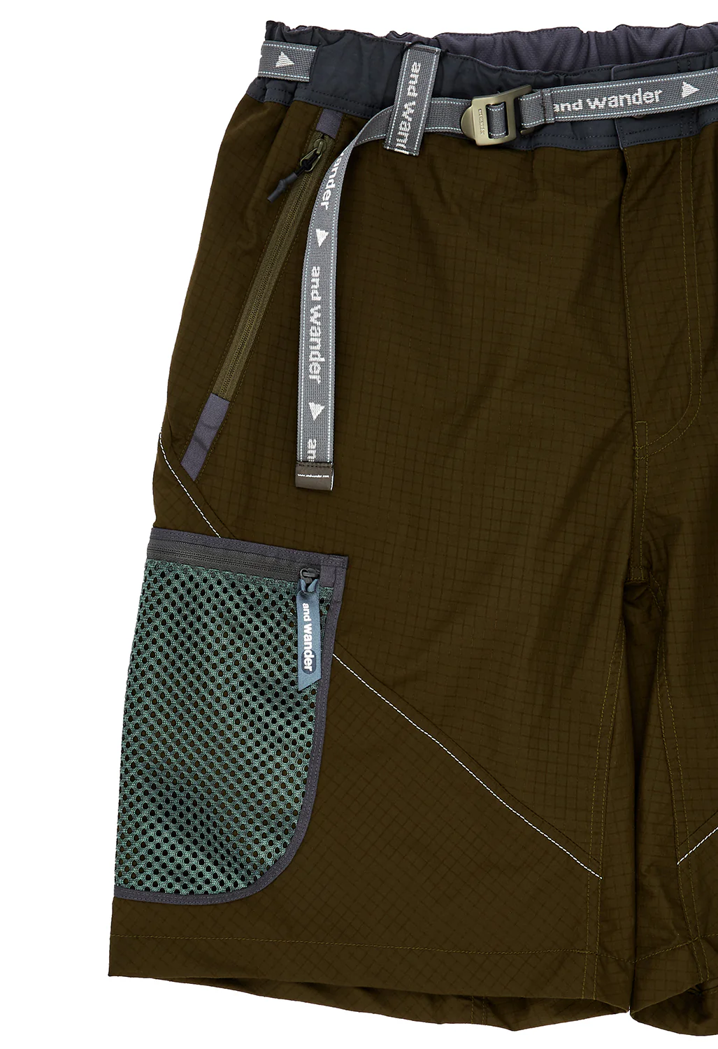 and wander Men's Breath Rip Short Pants - Khaki - Image 3