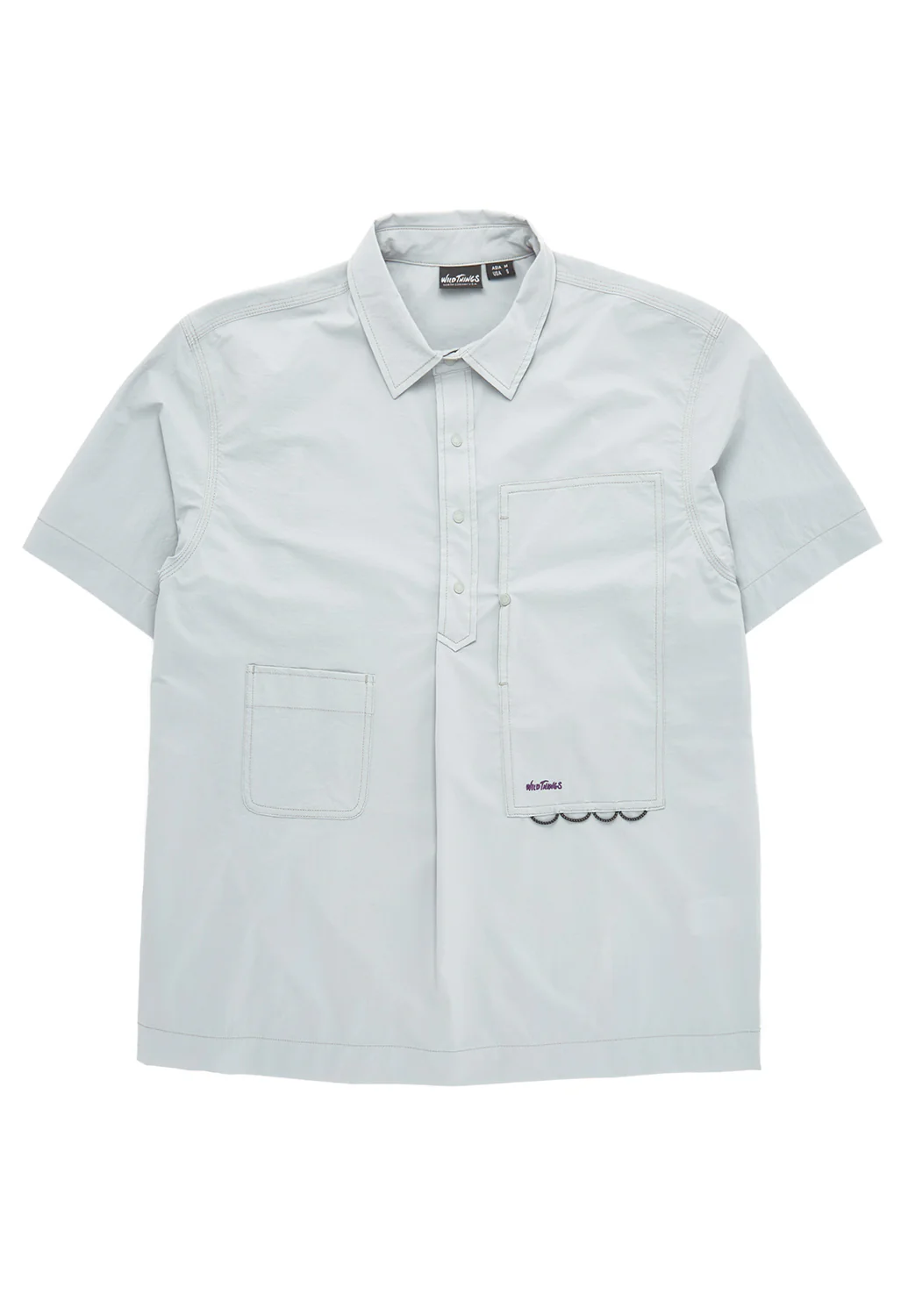 Wild Things Men's Camp Pull Over Shirt - Light Grey