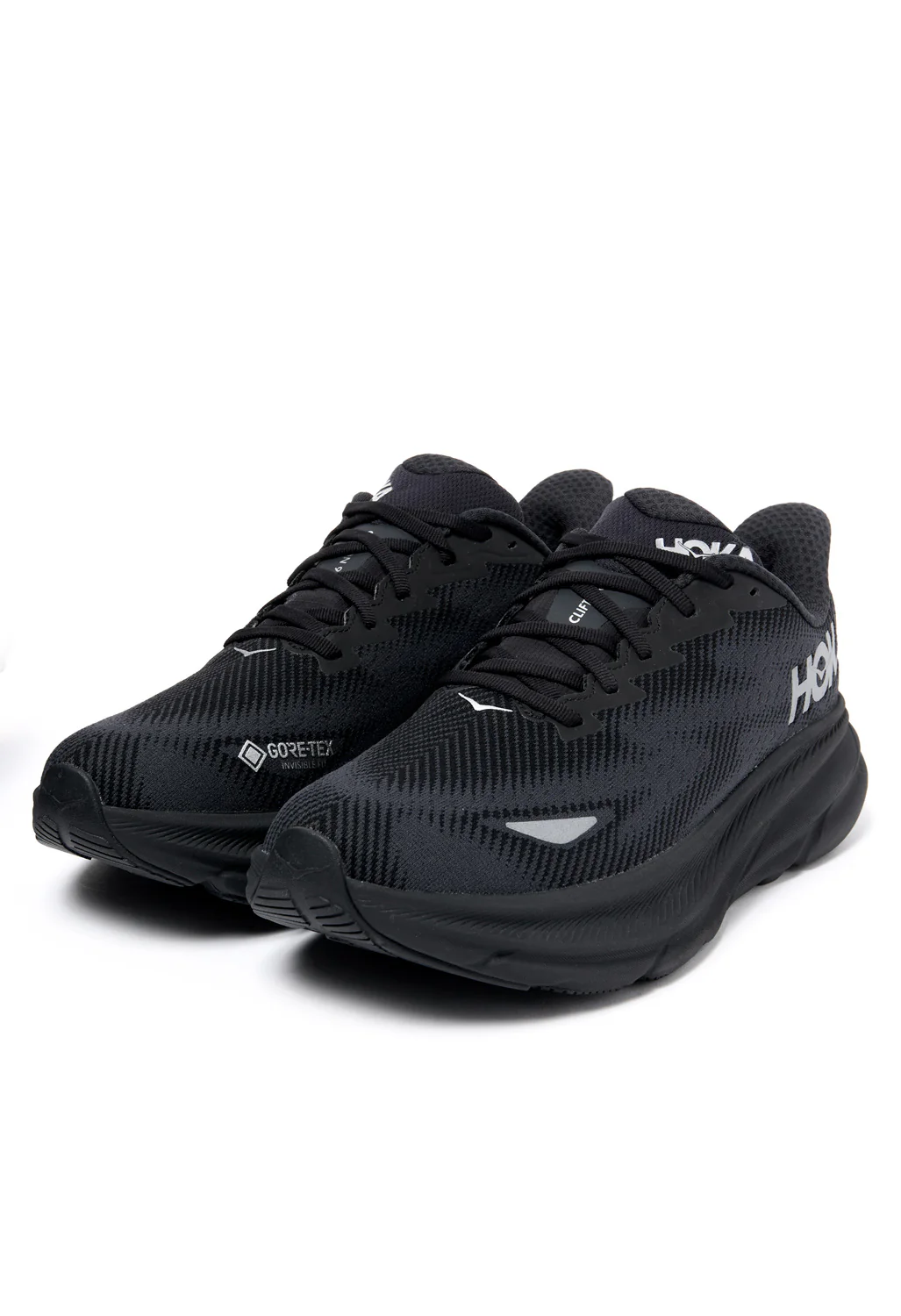 Hoka Men's Clifton 9 GORE-TEX Trainers - Black / Black - Image 3