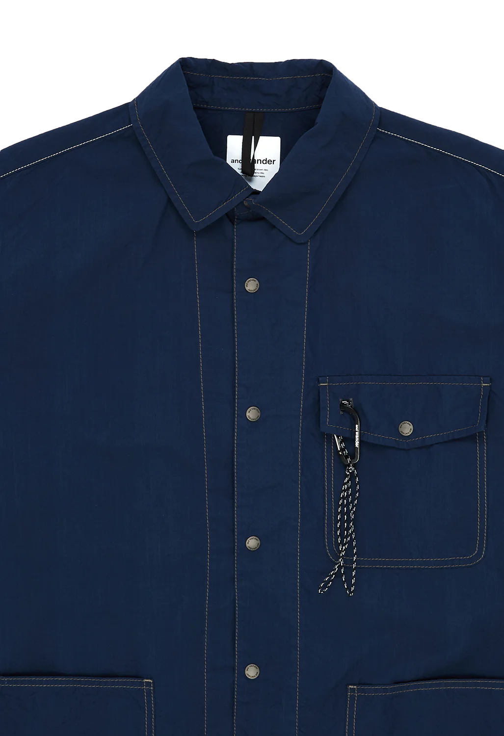 and wander Men's Cordura Cotton Rip Shirt Jacket - Blue - Image 3