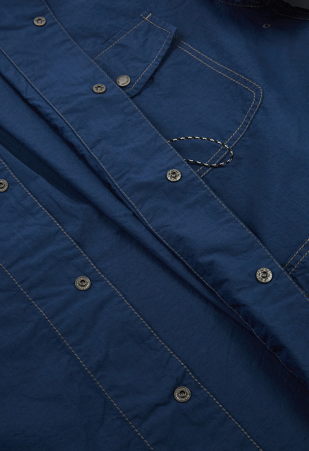 and wander Men's Cordura Cotton Rip Shirt Jacket - Blue - Image 6