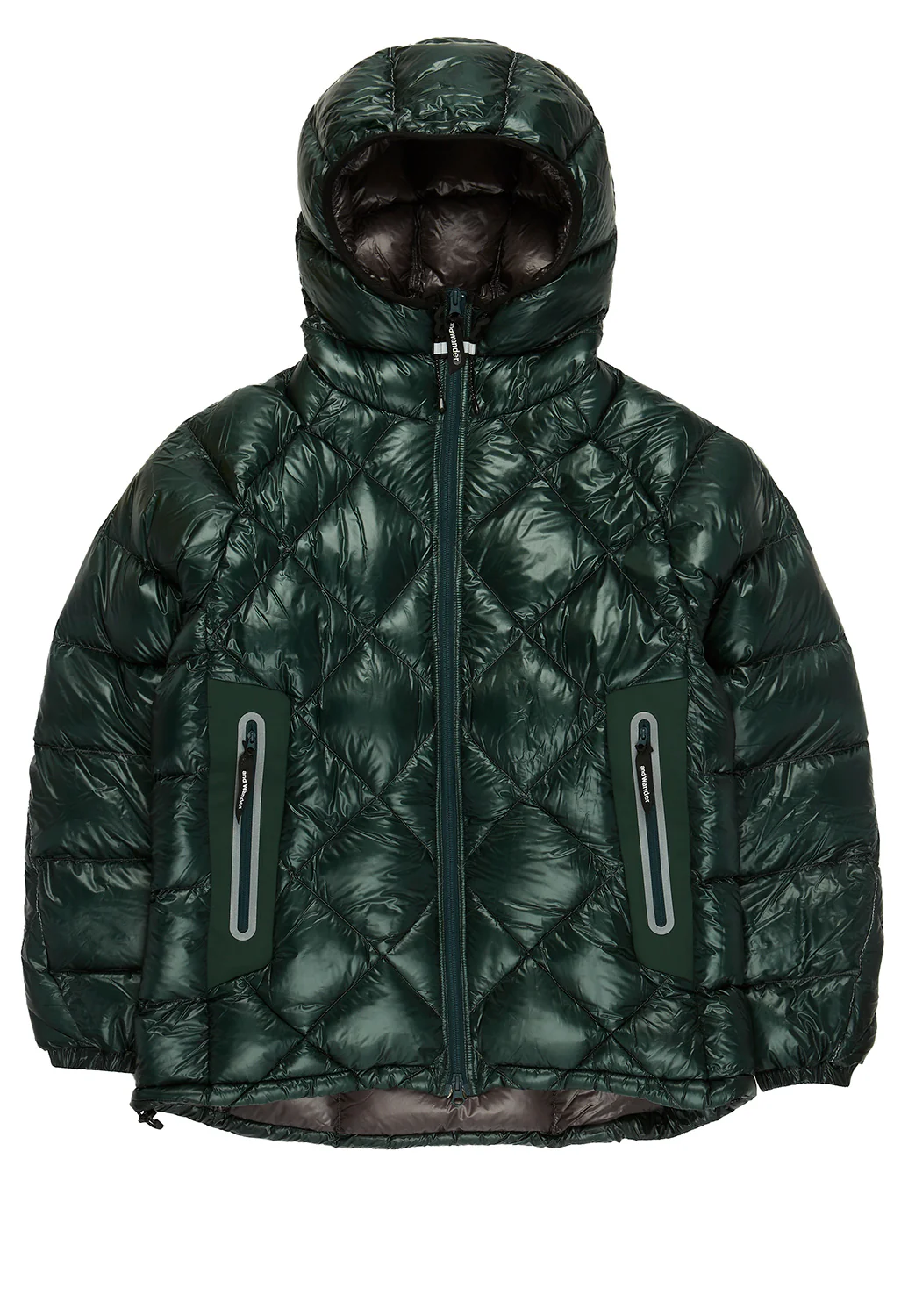 and wander Men's Diamond Stitch Down Hoodie - Green