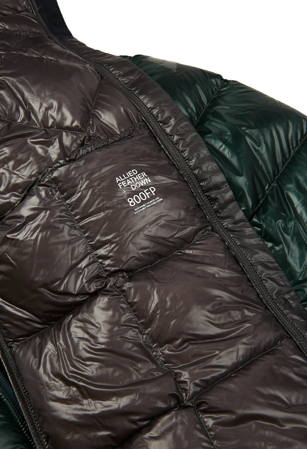 and wander Men's Diamond Stitch Down Hoodie - Green - Image 4