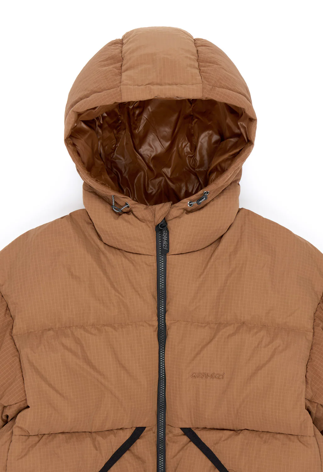 Gramicci Men's Down Puffer Hooded Jacket - Brown - Image 3