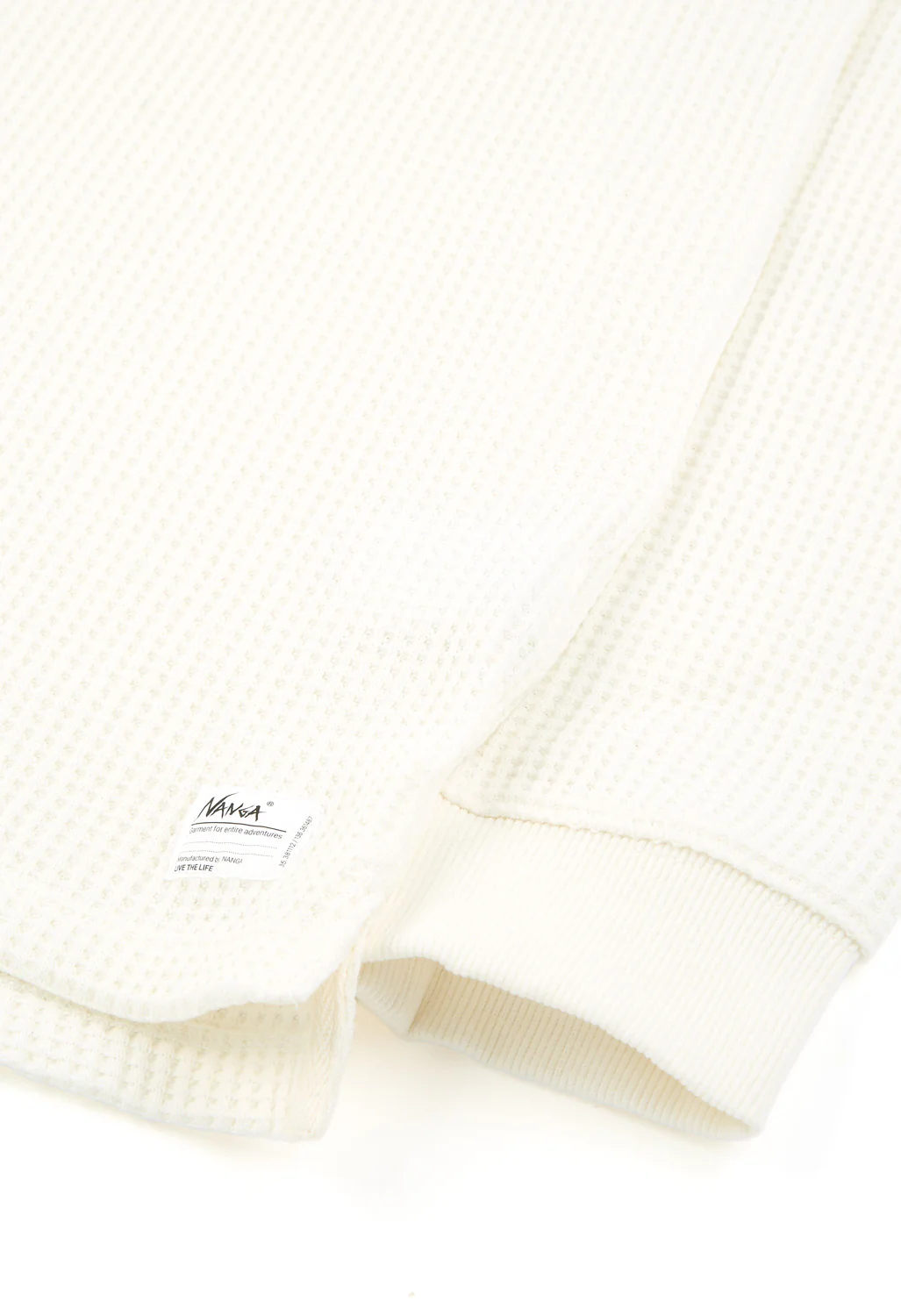 Nanga Men's Eco Hybrid Waffle Long Sleeve Tee - White - Image 4