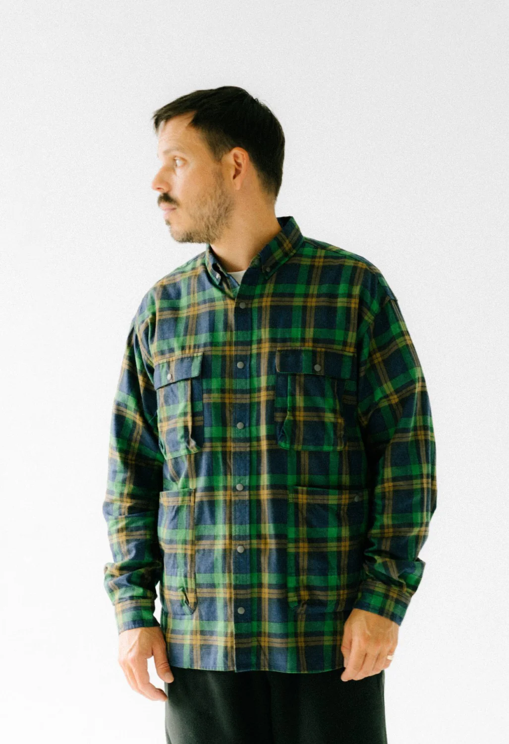 Nanga Men's Fade Plaid Camp Shirt - Yellow - Image 7