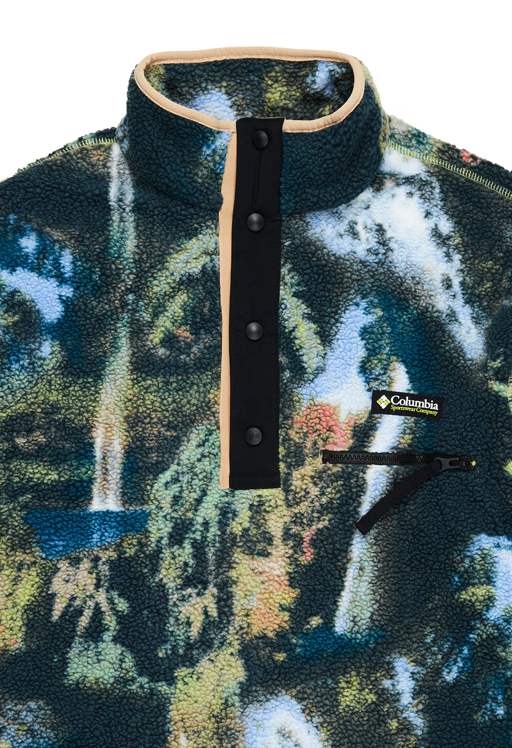 Columbia Men's Helvetia Half Snap Fleece - Napa Green Chasing Falls Print - Image 3