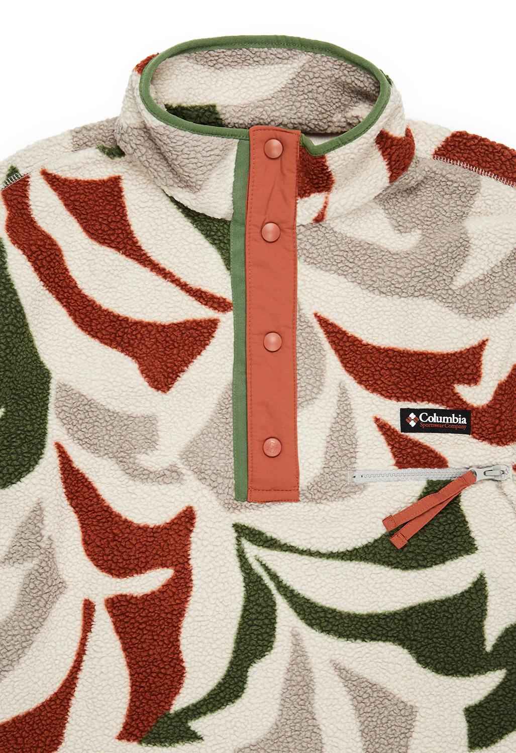 Columbia Men's Helvetia Half Snap Fleece - Flint Grey Floristic Print - Image 3