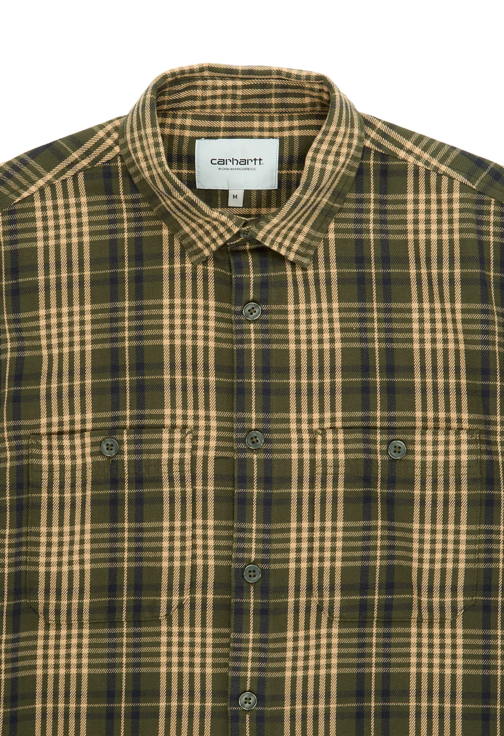 Carhartt WIP Men's Long Sleeve Mandlik Shirt - Mandlik Check, Office Green - Image 3