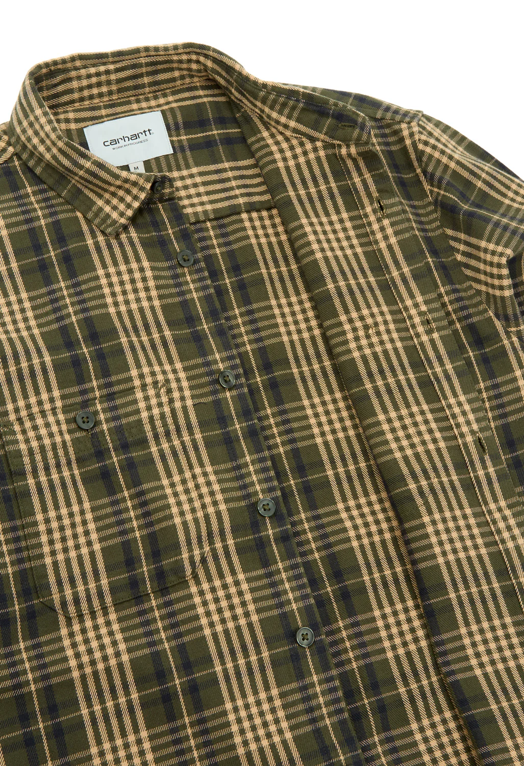 Carhartt WIP Men's Long Sleeve Mandlik Shirt - Mandlik Check, Office Green - Image 4