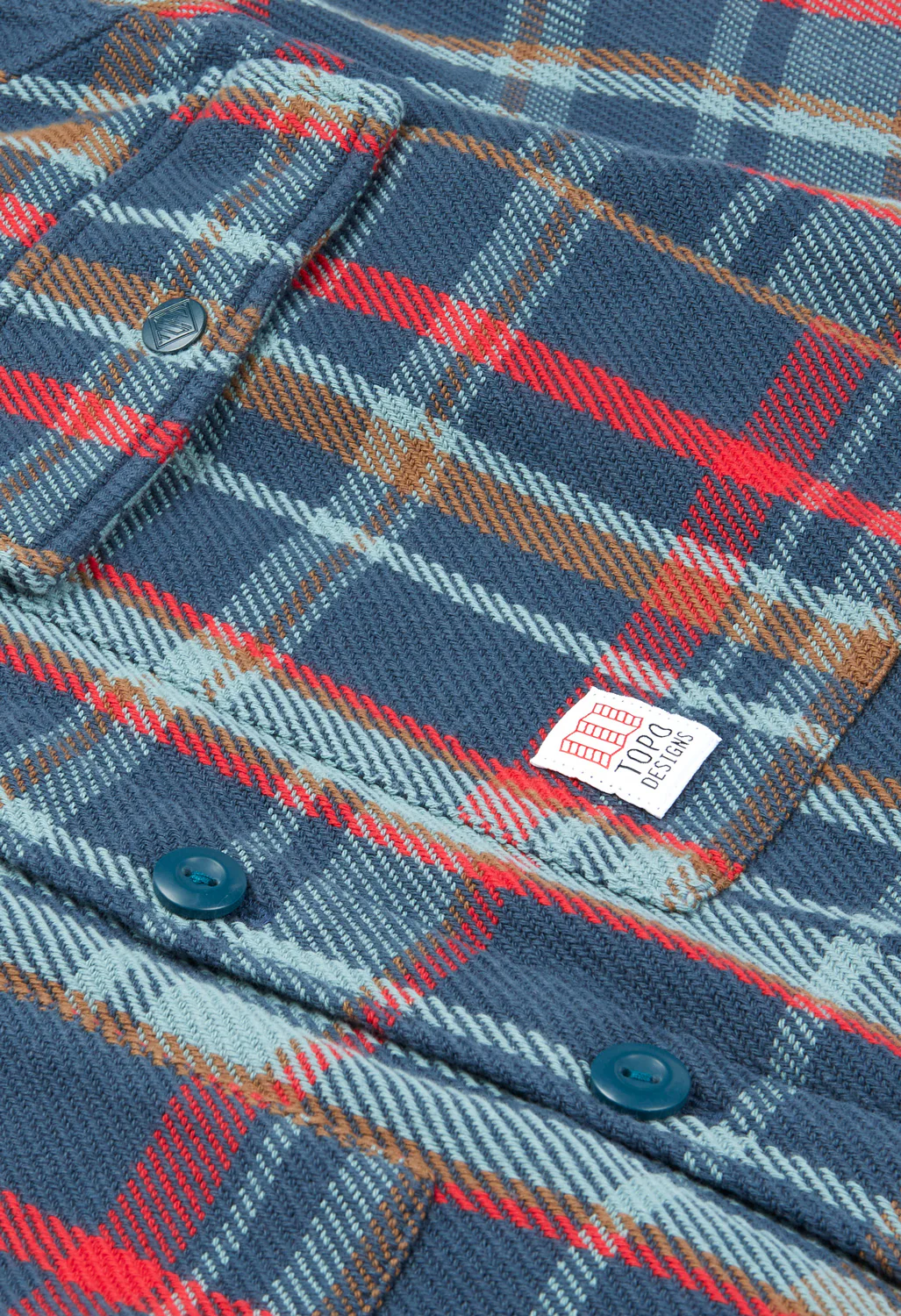 Topo Designs Men's Mountain Shirt Jacket - Pond Blue Multi Plaid - Image 4