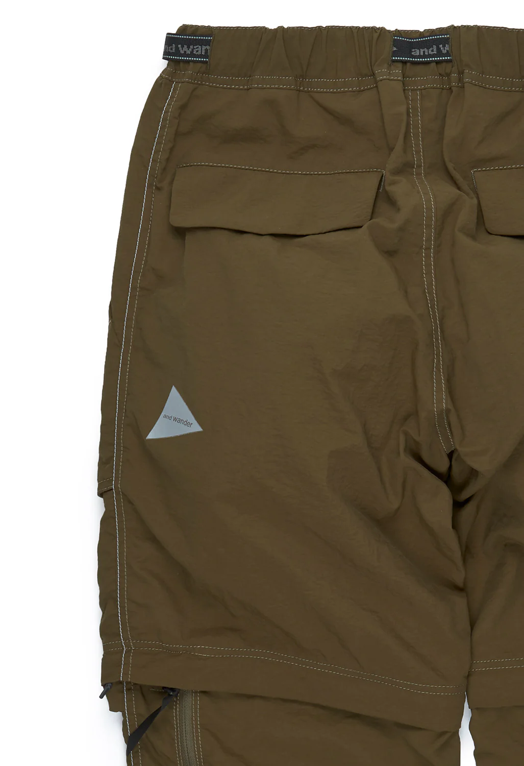 and wander Men's Ny Taffeta Hiker 2Way Pants - Dark Khaki - Image 5