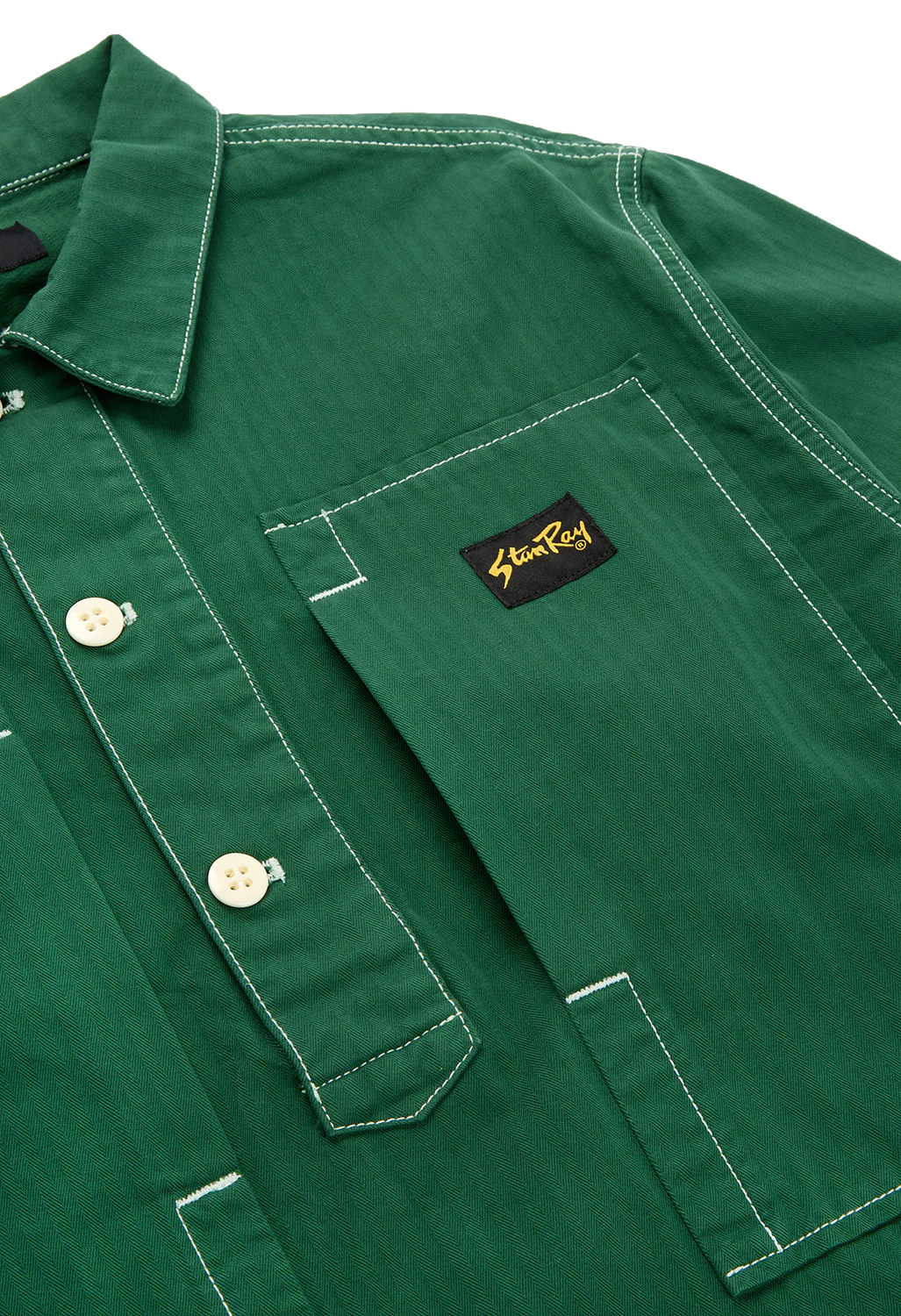 Stan Ray Men's Painters Shirt - Racing Green HBT - Image 4