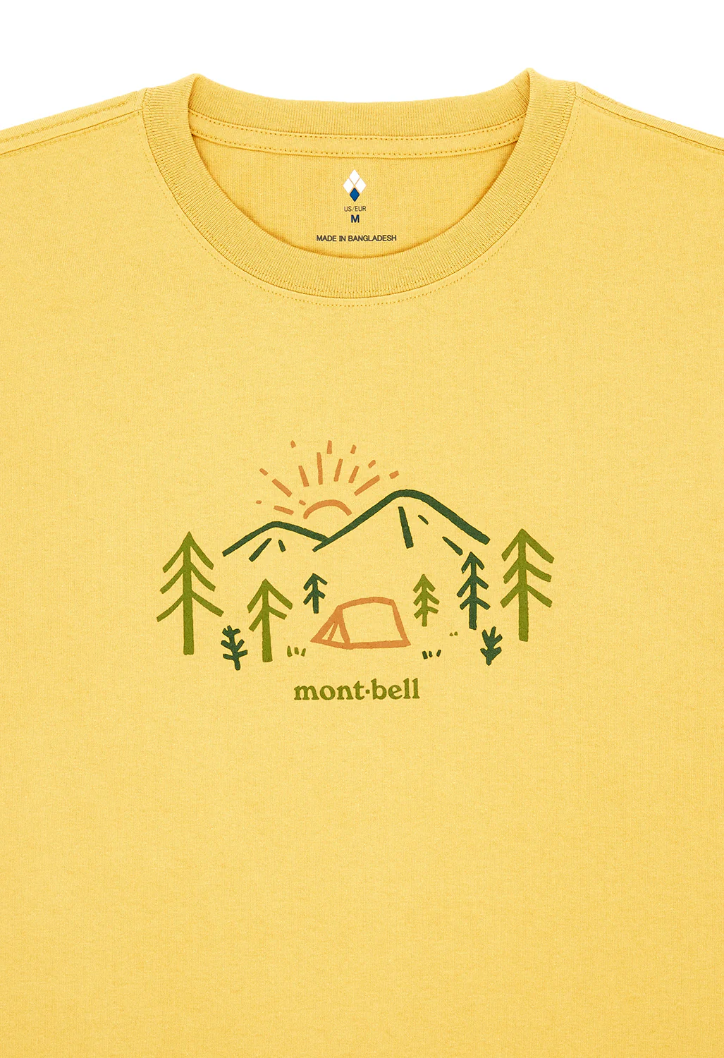 Montbell Men's Pear Skin Cotton Mountain Morning T-Shirt - Yellow - Image 3