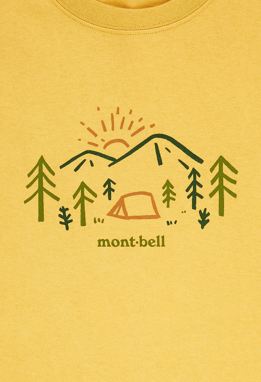 Montbell Men's Pear Skin Cotton Mountain Morning T-Shirt - Yellow - Image 4