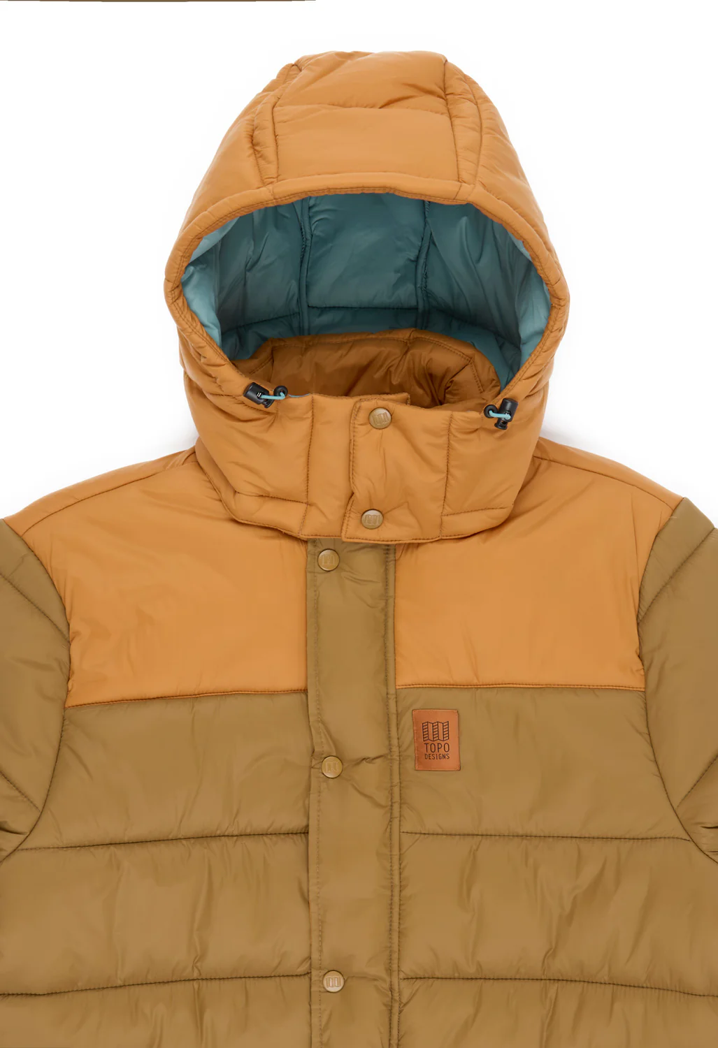 Topo Designs Men's Retro Ridge Puffer Jacket - Dark Khaki / Spice - Image 3
