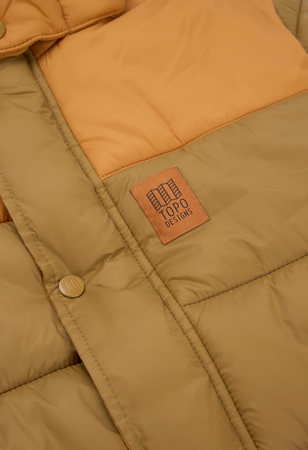 Topo Designs Men's Retro Ridge Puffer Jacket - Dark Khaki / Spice - Image 4