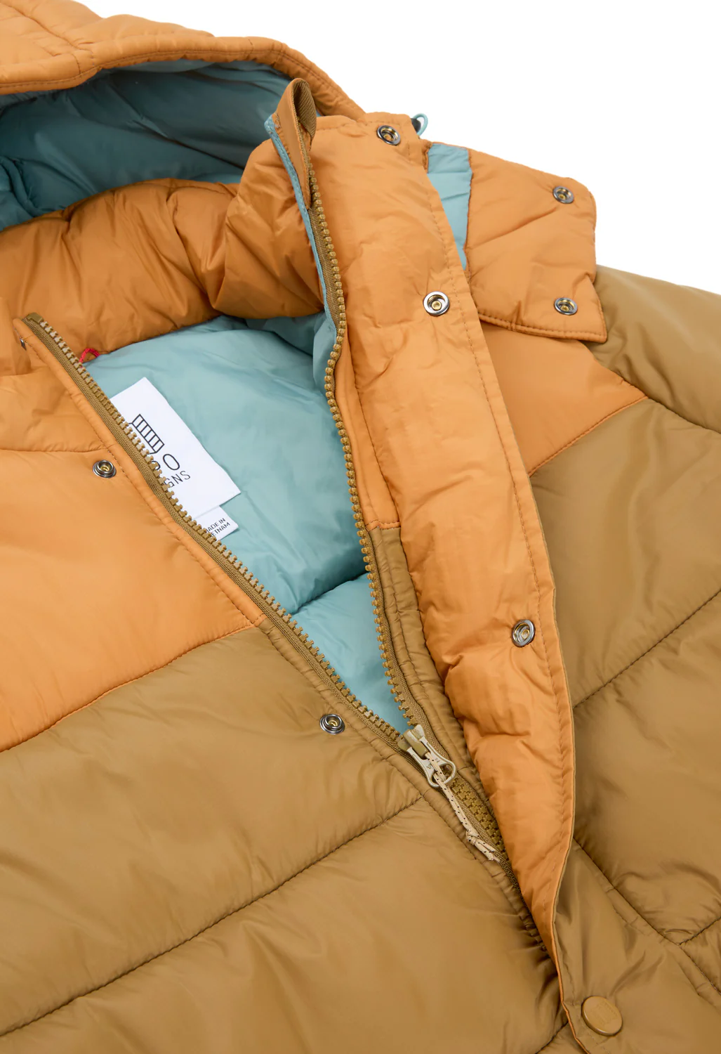Topo Designs Men's Retro Ridge Puffer Jacket - Dark Khaki / Spice - Image 5