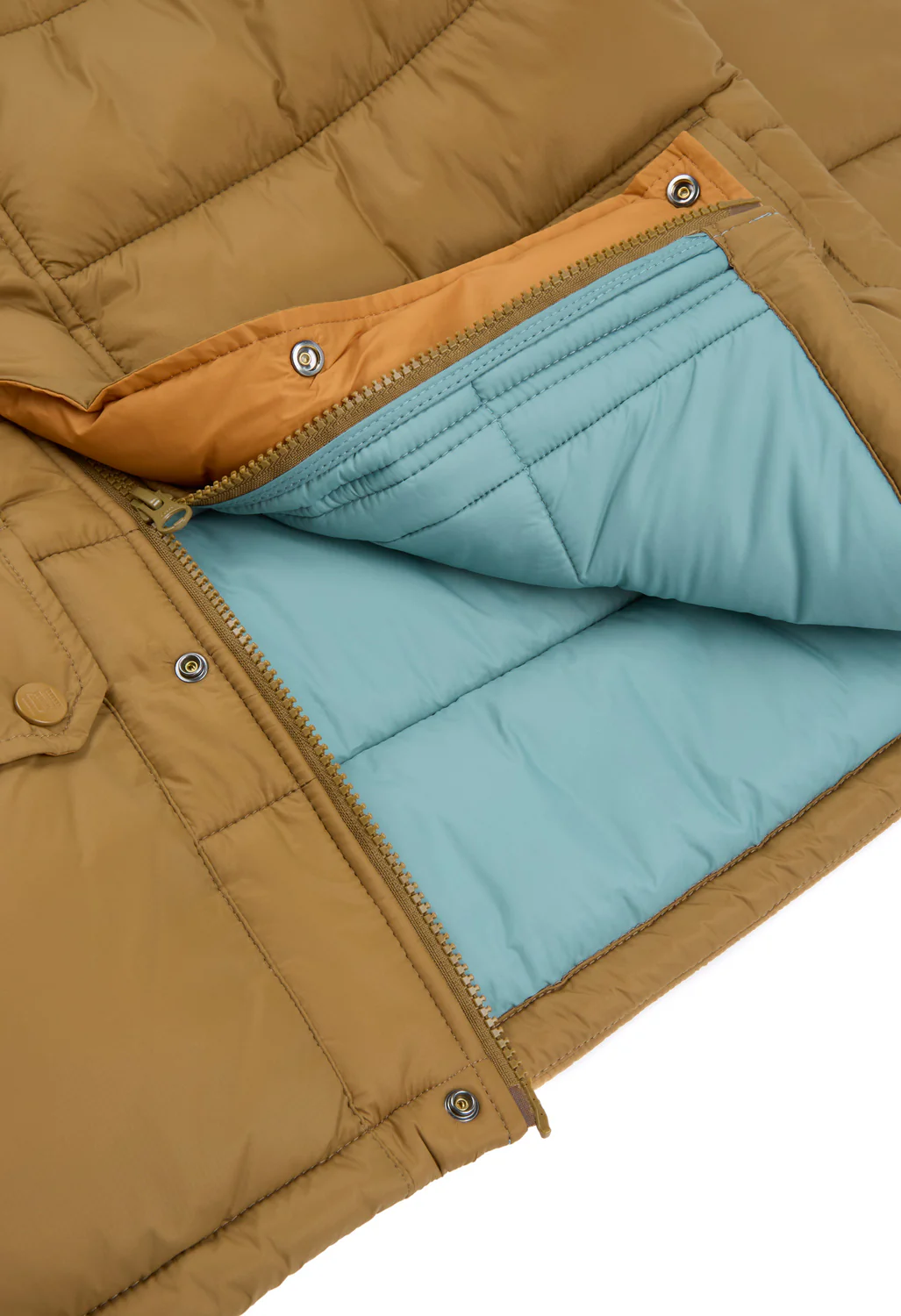 Topo Designs Men's Retro Ridge Puffer Jacket - Dark Khaki / Spice - Image 8
