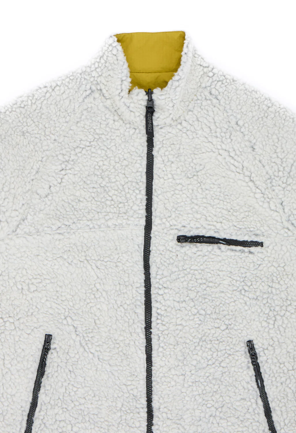 Gramicci Men's Reversible Sherpa Jacket - Natural / Chartreuse - Image 3