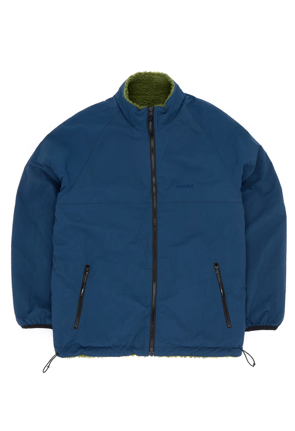 Gramicci Men's Reversible Sherpa Jacket - Olive / Dusty Navy - Image 3