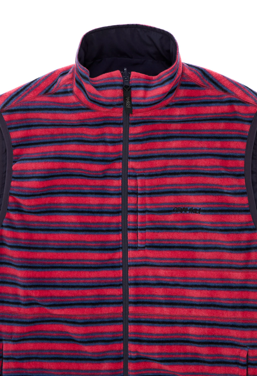 Gramicci Men's Thermal Fleece Reversible Vest - Berry Stripe - Image 3