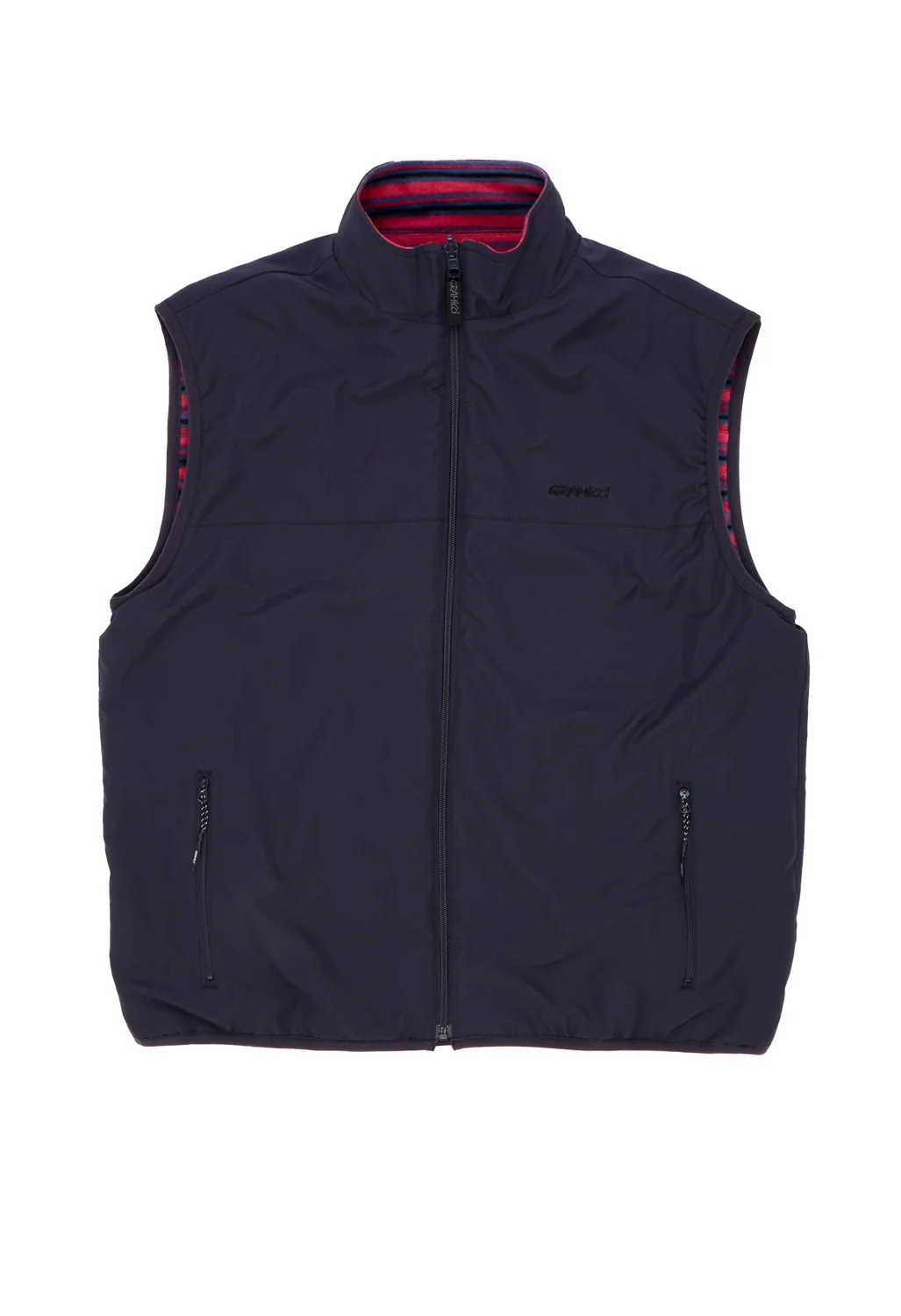 Gramicci Men's Thermal Fleece Reversible Vest - Berry Stripe - Image 4