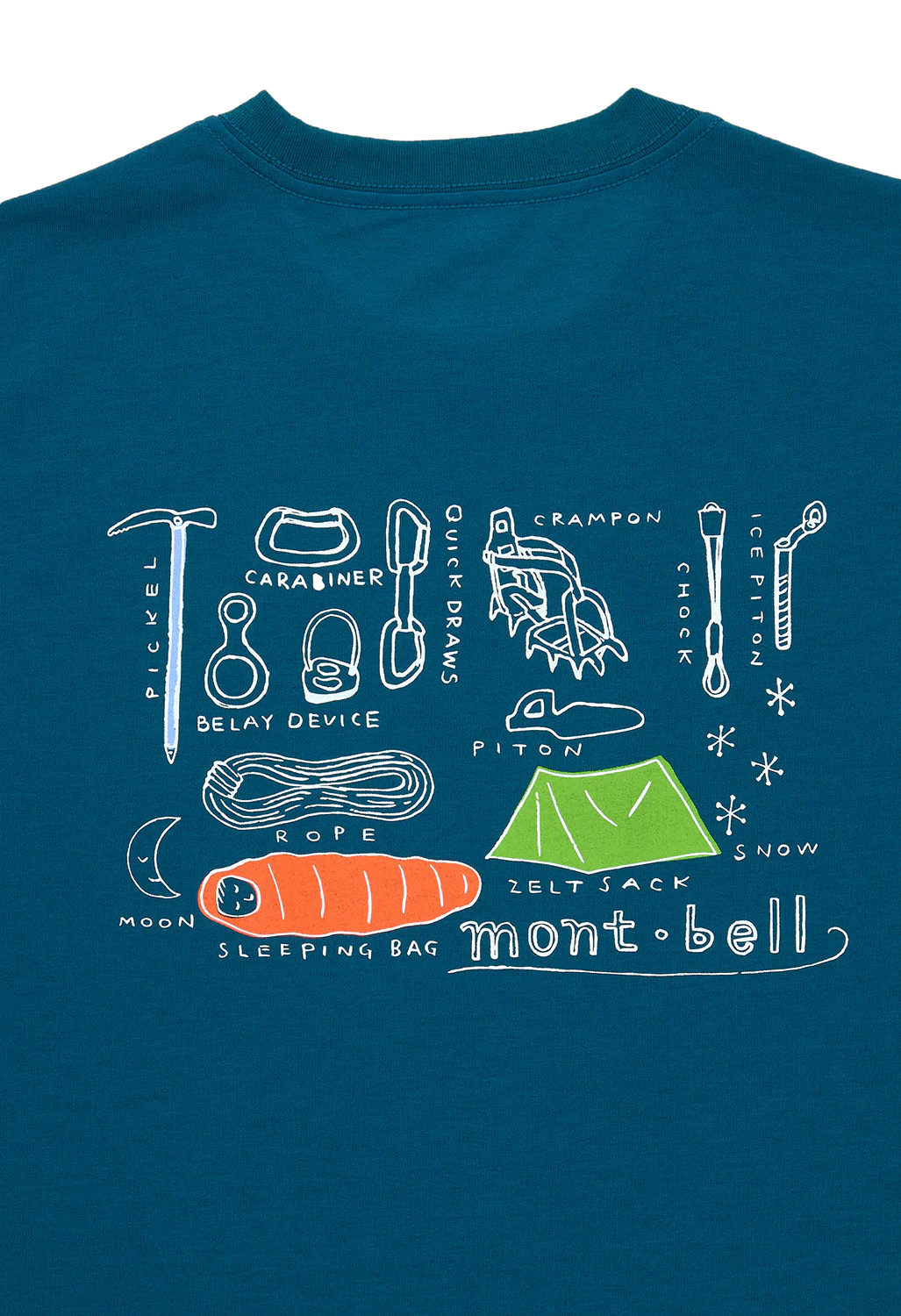 Montbell Men's Wickron Mountain Gear T-Shirt - Blue Green - Image 4