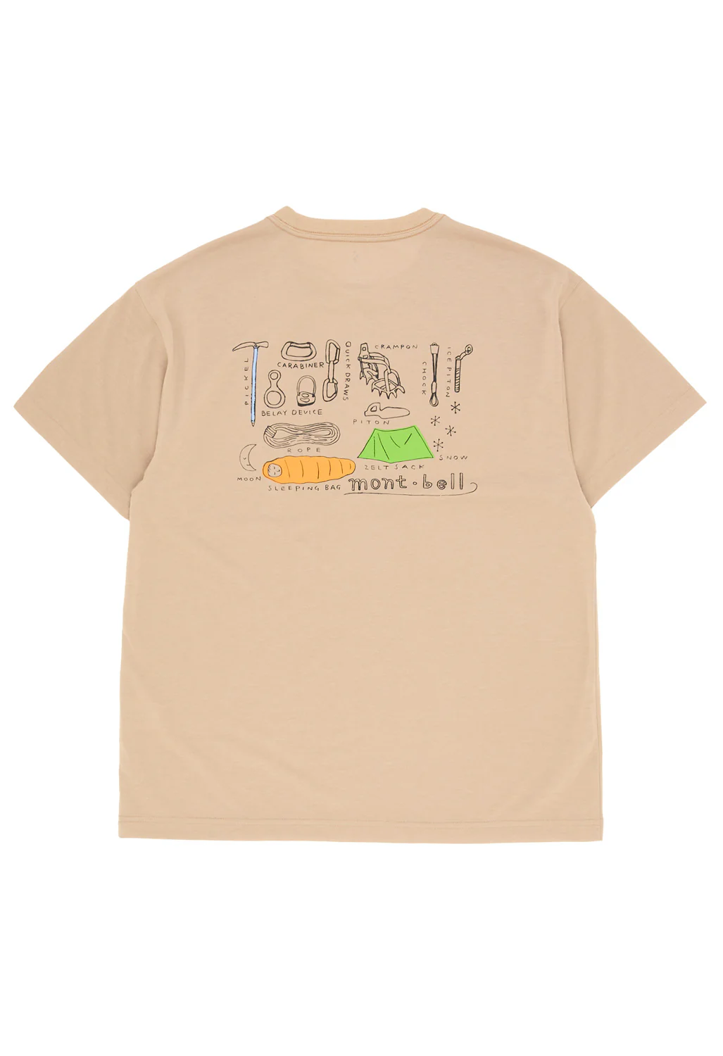 Montbell Men's Wickron Mountain Gear T-Shirt - Tan