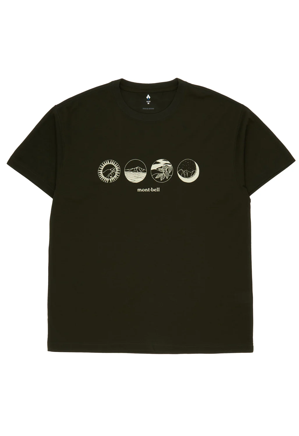 Montbell Men's Wickron Mountain Scenes T-Shirt - Dark Green