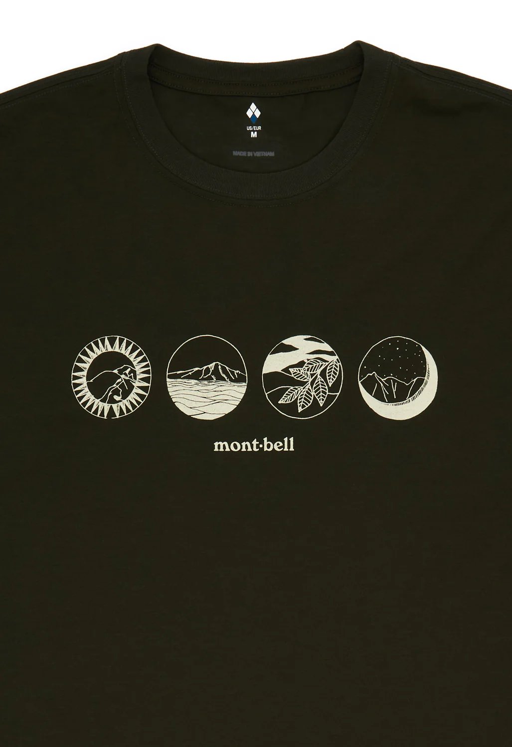 Montbell Men's Wickron Mountain Scenes T-Shirt - Dark Green - Image 3